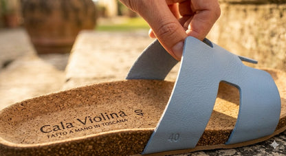 Cala Violina Damen Pantolette Echtleder Hellblau