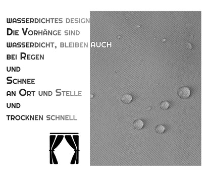 Outdoor Vorhang Wettergeschützt, GRAU XXL BxH 213x244cm