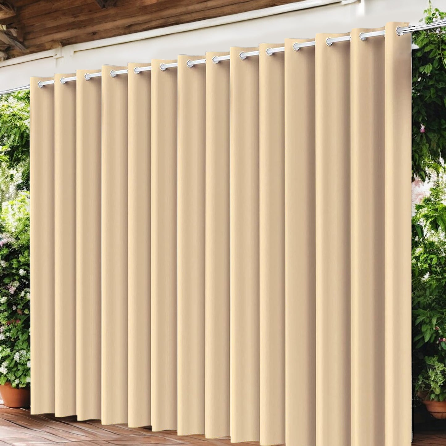 Outdoor Vorhang Wettergeschützt, BEIGE XXL BxH 213x244cm