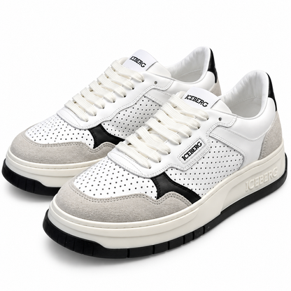 ICEBERG Sneaker Herren Damen Weiß Grau Schwarz Low Top Schuhe