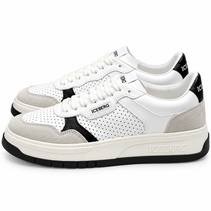 ICEBERG Sneaker Herren Damen Weiß Grau Schwarz Low Top Schuhe