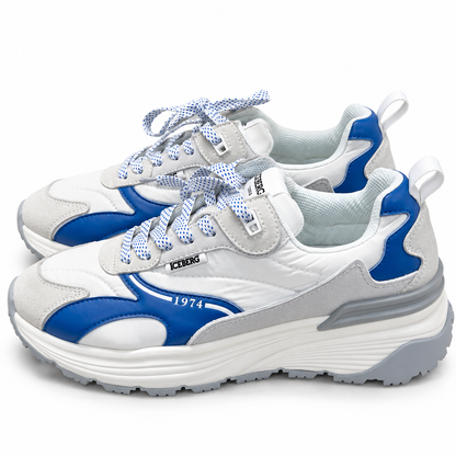ICEBERG Damen Herren Sneaker Weiß Blau Chunky Turnschuhe