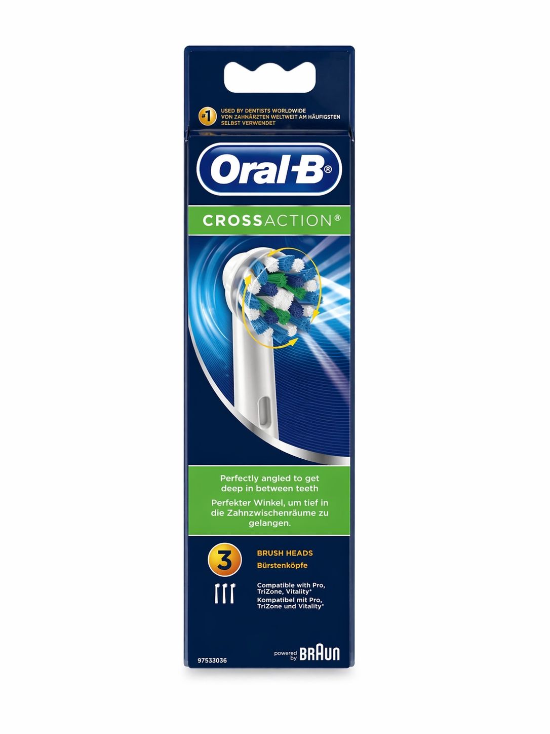 Braun Oral-B CrossAction Aufsteckbürsten, 3 Stück