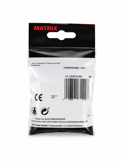 REV Matrix, Dimmer Abdeckung, Drehknopf für Regler, platin