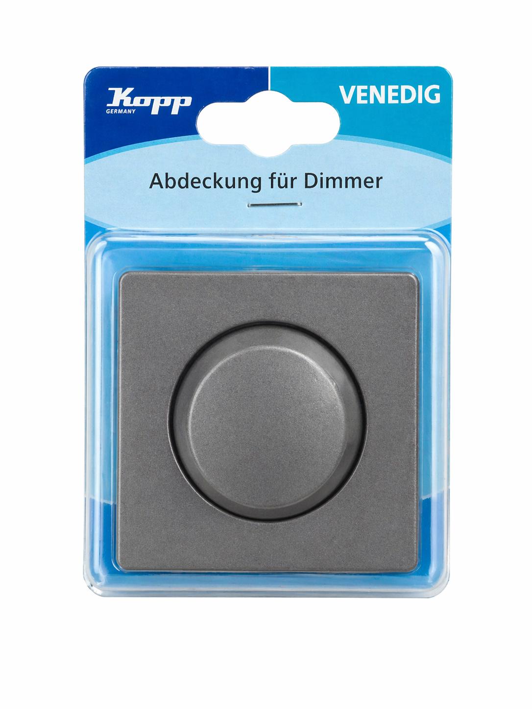 Kopp Abdeckung Wippen-Wechsel-Dimmer, 1 Stück, Platin, 492143180 Venedig