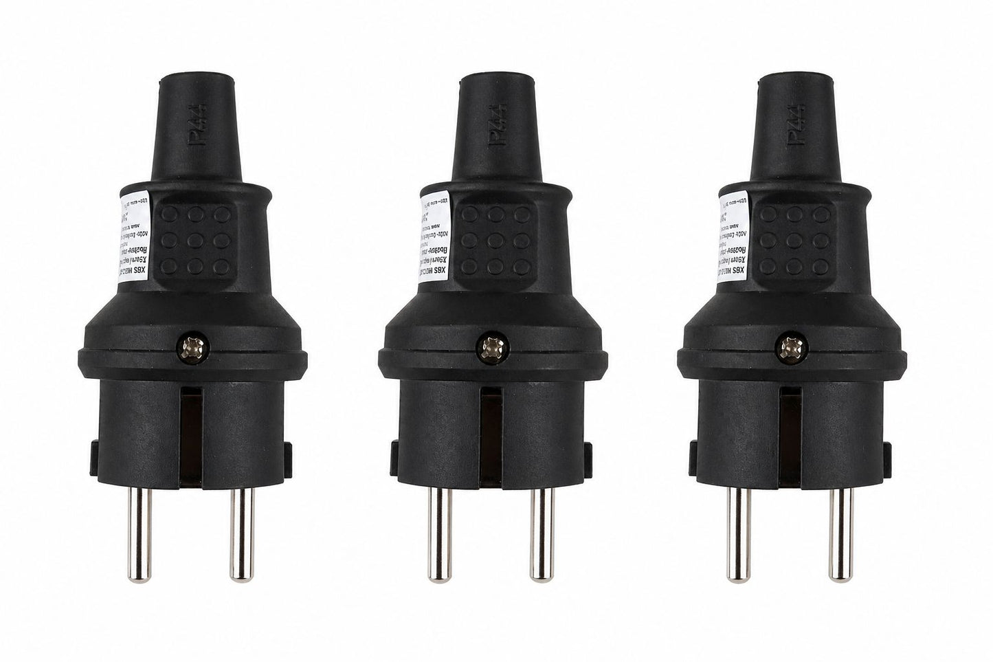 Heitech Schuko Stecker Gummi Schwarz IP44 Schutzkontakt
Stecker Gummi 3 Stück IP44 (3 Stück)