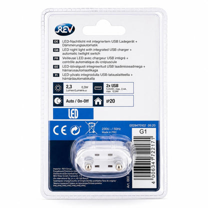REV LED-Nachtlicht mit USB-LADEGERÄT