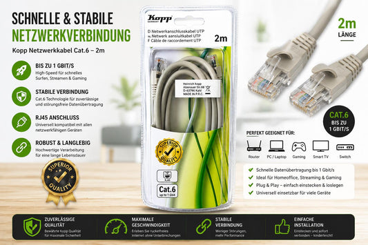 Kopp Netzwerkanschlusskabel 2m