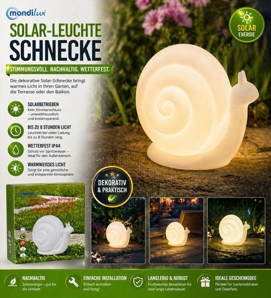 Solar-Gartenleuchte Gartenlampe Schnecke