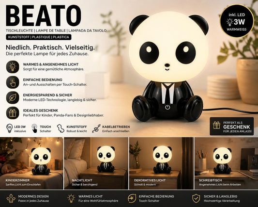Niedliche Panda LED Tischlampe – Perfekt für Kinderzimmer & Deko