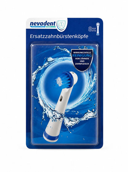 Nevadent Ersatz-Zahnbürstenköpfe 8er Set kompatibel Dentalux / DAZ – Reinigung & Pflege