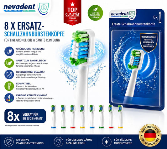 nevadent Ersatz-Schallzahnbürstenköpfe