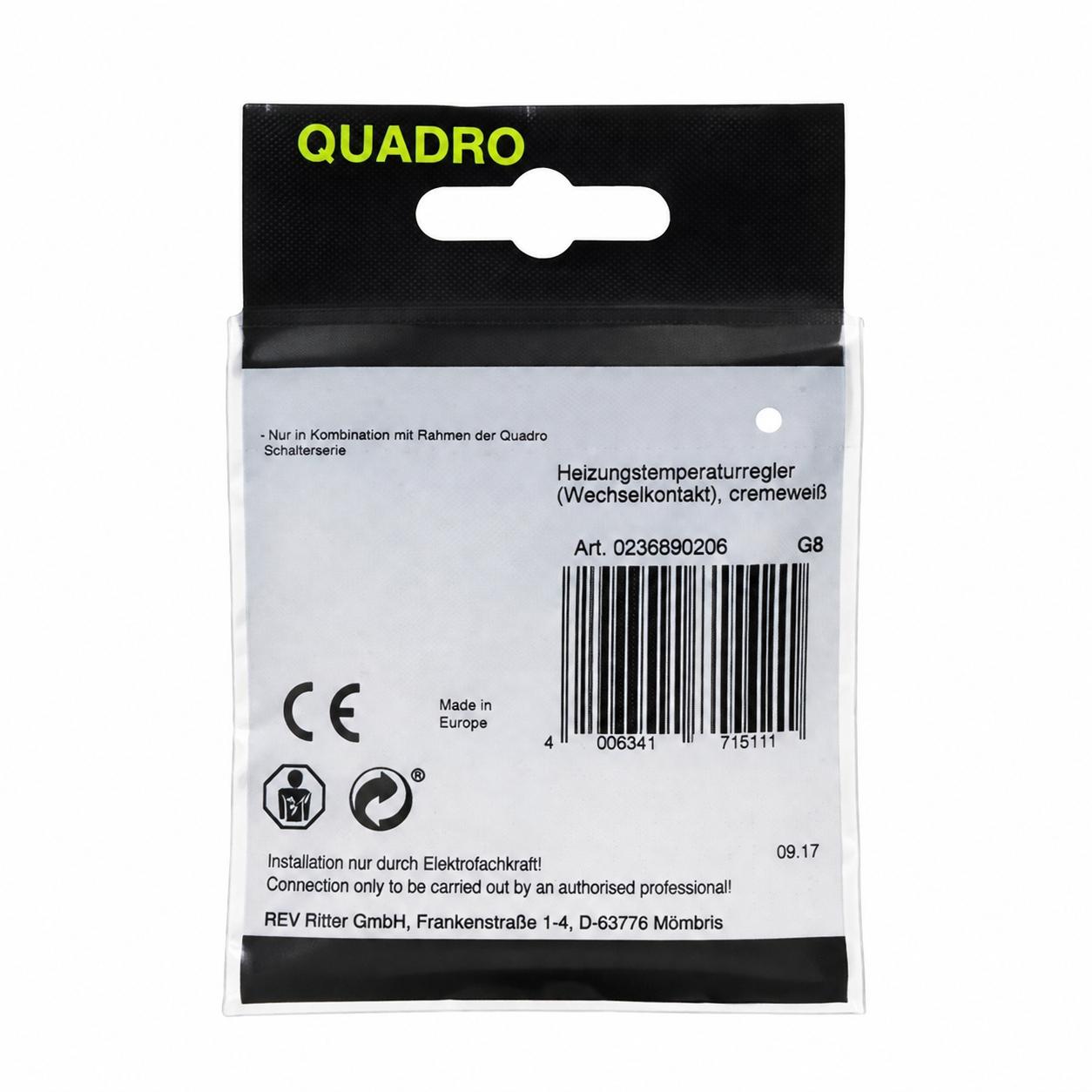 REV 0236890206 Quadro, Abdeckung für Heizungsregler