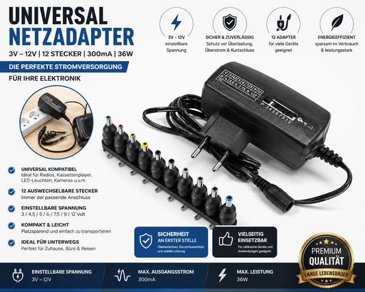 Kopp Universal Netzadapter Ausgangsspannung 3-12V anpassbar