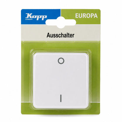Kopp EUROPA Ausschalter 2-polig – Arktisweiß | Hochwertiger Lichtschalter für Zuhause & Gewerbe