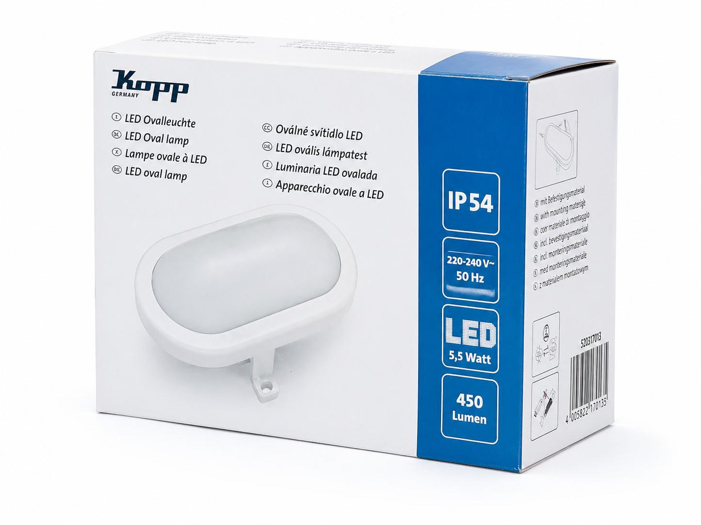 LED Ovalleuchte, 5,5W, Farbe: weiß