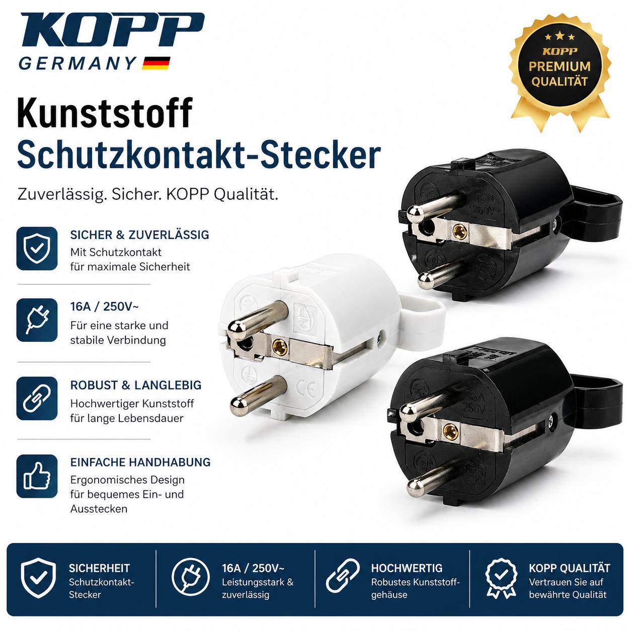 KOPP Kunststoff-Schutzkontakt-Steck