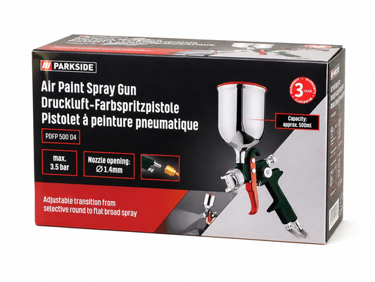 Druckluft-Farbspritzpistole 3,5 bar Niederdrucktechnik schneller Sprühnebel
