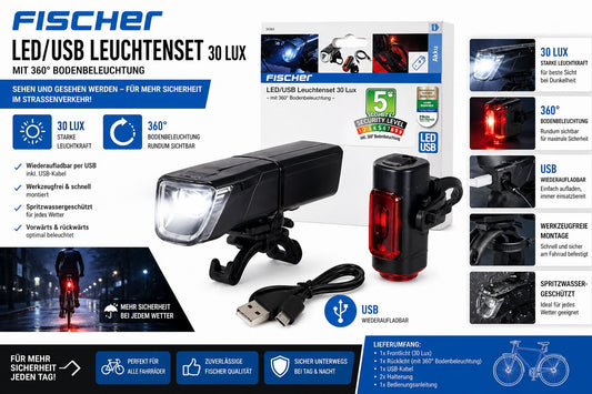 Fischer LED/USB Leuchtenset 30 Lux