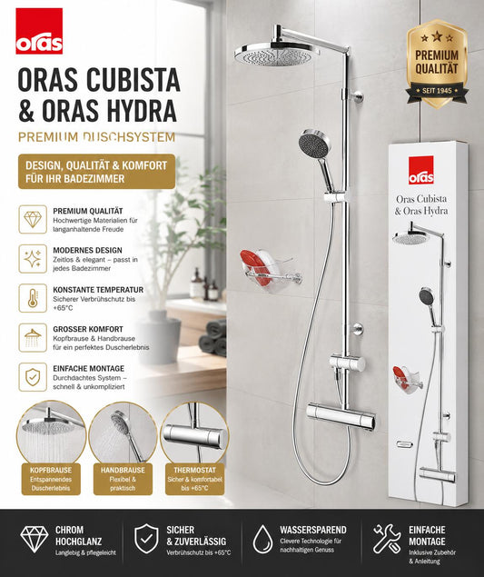 Oras Cubista & Oras Hydra Dachduschenpaket 160 cc Duschsystem