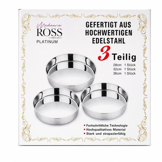 3 teiliegs Backblech (28/32/36)
