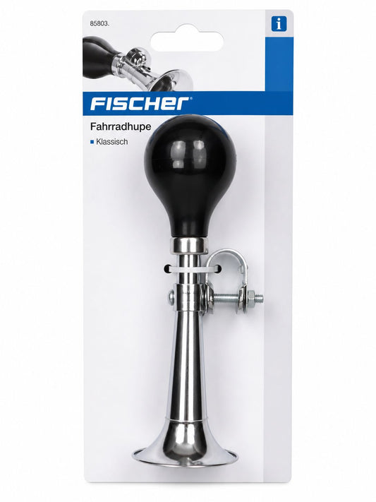 FISCHER Ballhupe – Klassische Fahrradhupe mit Gummiball