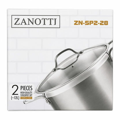 Zanotti Kochtopf aus Edelstahl Suppentopf Topf Gastronomie High Pot