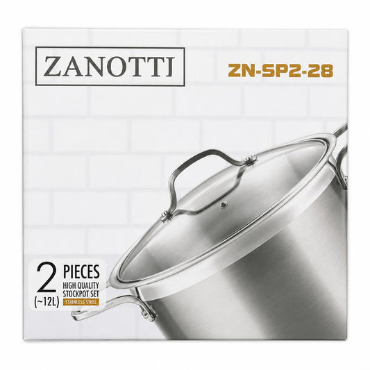 Zanotti Kochtopf aus Edelstahl Suppentopf Topf Gastronomie High Pot
