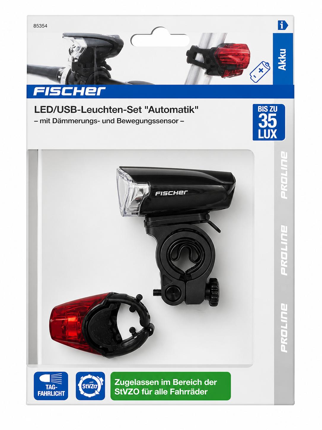 Fischer LED/USB Leuchten-Set Automatik bis 35Lux