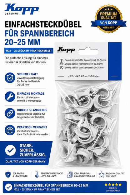 KOPP Single plug-in dowel for clamping range 20-25mm, drill diameter 6 mm