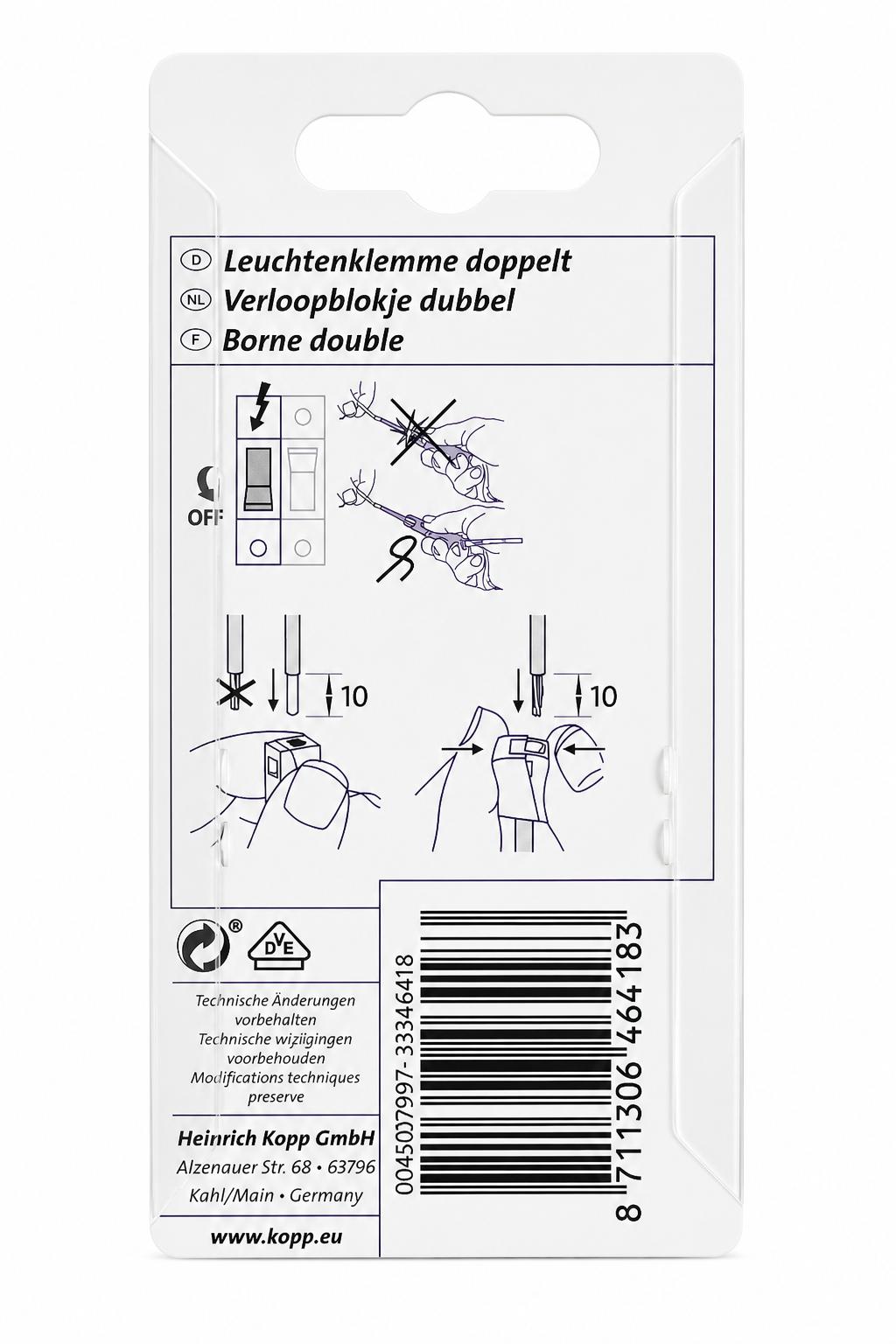 KOPP Leuchtenklemme doppelt