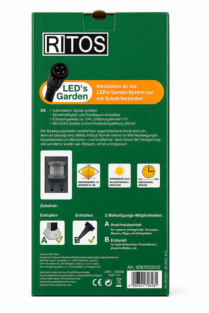 Ritos LED's Garden Bewegungsschalter Bewegungsmelder Garten