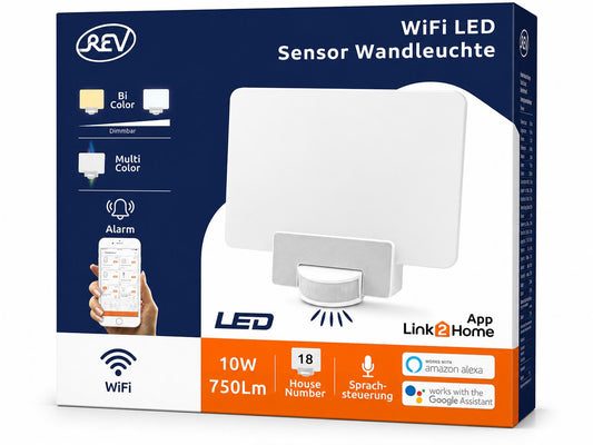 REV Ritter Link2Home LED-Sensorleuchte Alexa, Google Home