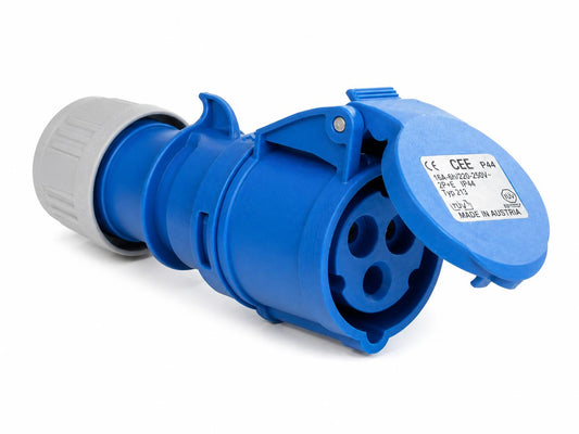 CEE Kupplung Steckdose 32A 230V 3-polig IP44 blau Kabelkupplung IEC 60309