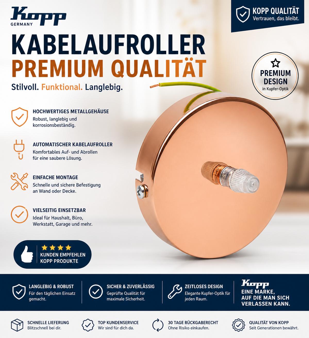 Kopp Metall-Abzweig-Baldachin Kupfer rund für Deckenleuchten