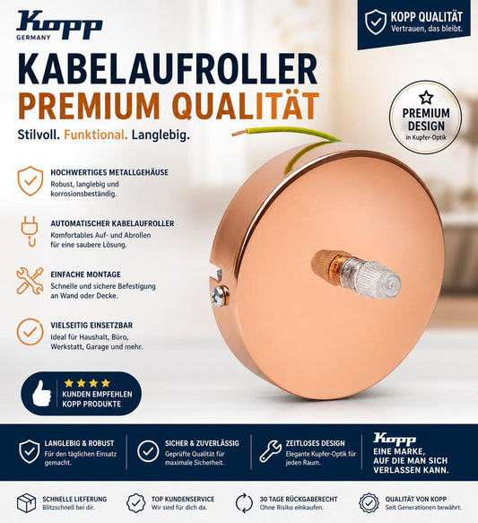 Kopp Metall-Abzweig-Baldachin Kupfer rund für Deckenleuchten