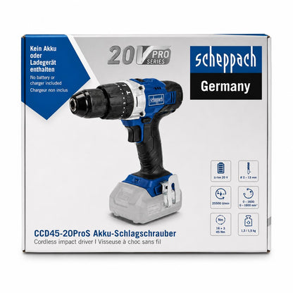 Scheppach Akku-Bohrschrauber »CDD45-20ProS«, ohne Akku & Ladegerät Neu