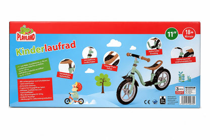 Laufrad Kinderlaufrad mit Stahlrahmen Kinderlaufrad 11“ Rosa Rad Playland Neu