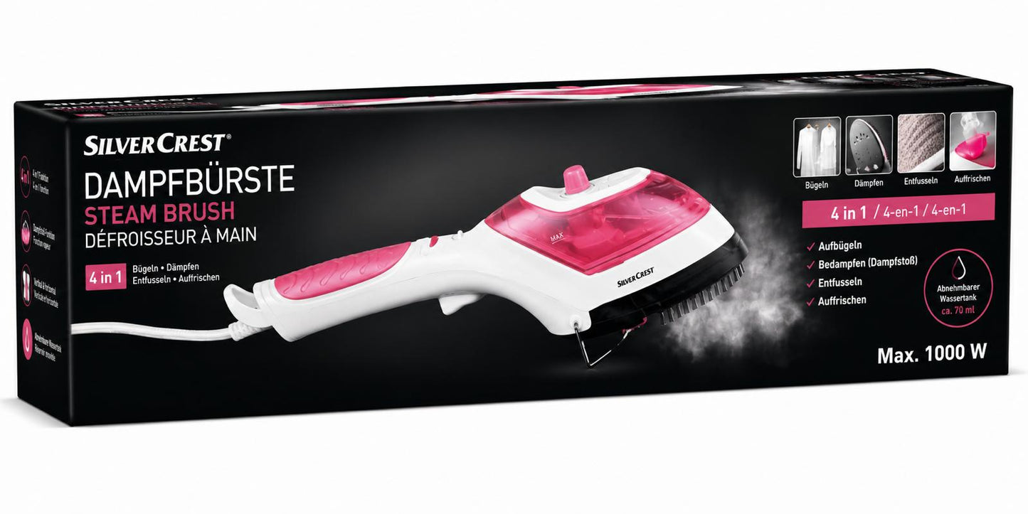 SILVER CREST® 4 in 1 Dampfbürste SDRB 1000C1 - Bügeleisen, 1.000 W, Wassertank 70 ml