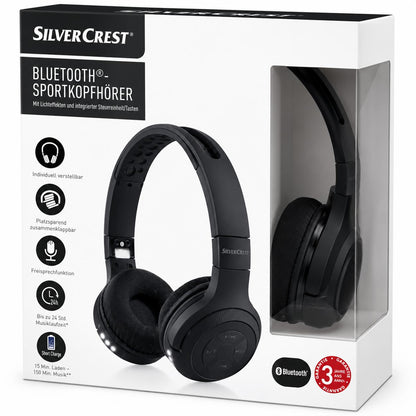 Silvercrest Sport Kopfhörer  Bluetooth On-Ear-Kopfhörer Faltbar