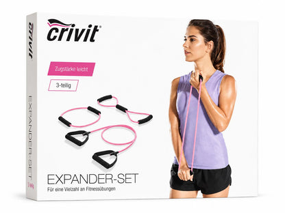 Sports Expander Set 3-teilig Fitnessübungen Muskulatur Gymnastikband Crivit