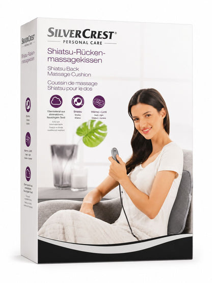 Silvercrest Shiatsu-Rückenmassagekissen Schwarz