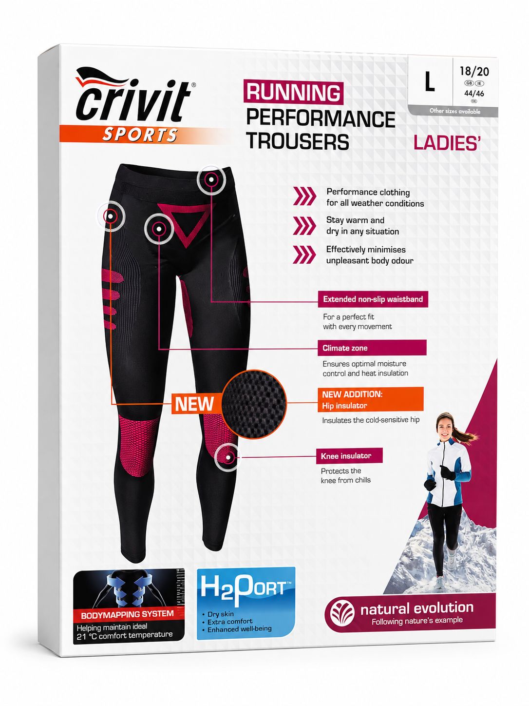 Crivit Pro Running Kompressionshose Damen Laufhose Lang Sporthose Trainingshosen Fitnesshose Radfahren Yoghose