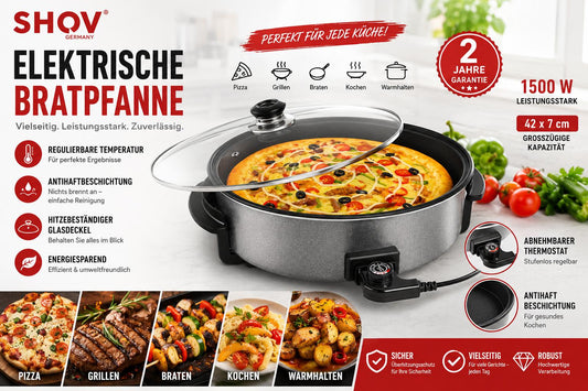 Küchenkleingeräte SHOV MG-407 Elektrische Pizza Elektrische Pfanne
