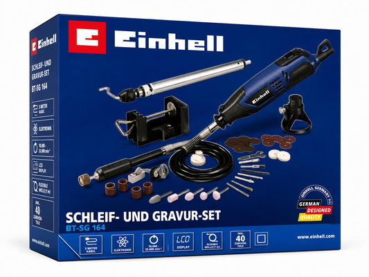Einhell Schleif Gravurset XL 164Teile Schleife LCD-Display Bohren,Trennen,Polieren