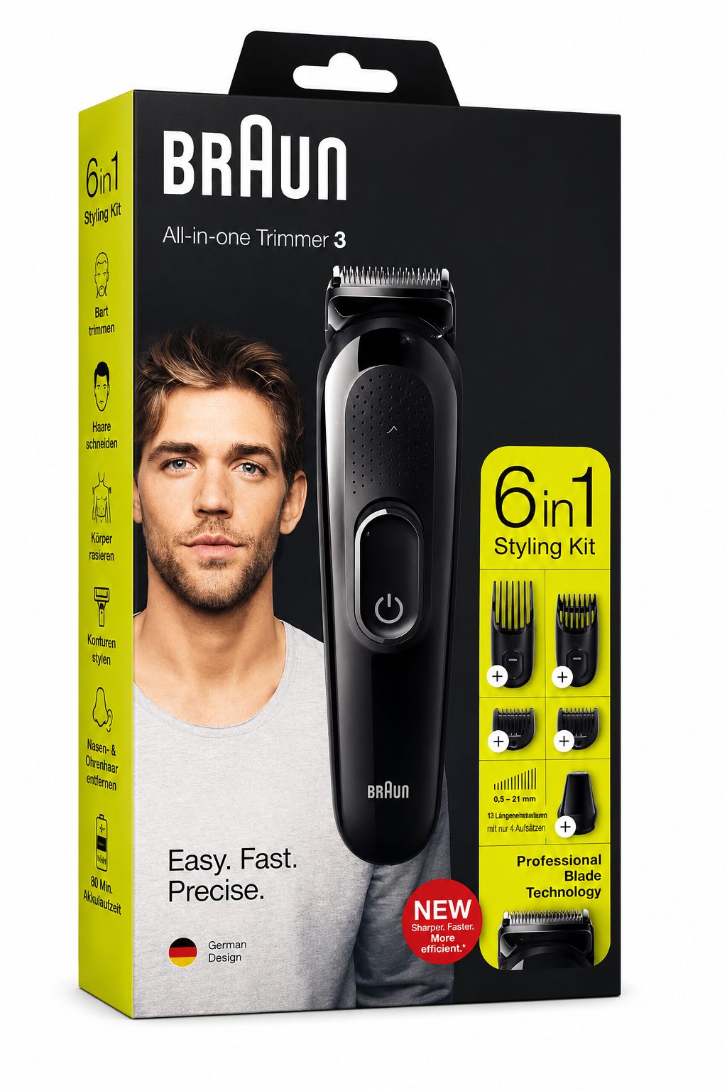 Braun All in One Trimmer 3 MGK3225 6 in 1 Haarschneider Schwarz