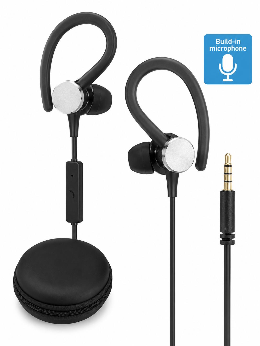 Grundig In Ear Sport Kopfhörer Mit Mikrofon Headset Stereo Earbud AUX Schwarz / Gold