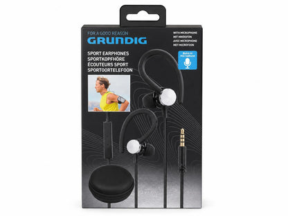Grundig In Ear Sport Kopfhörer Mit Mikrofon Headset Stereo Earbud AUX Schwarz / Gold