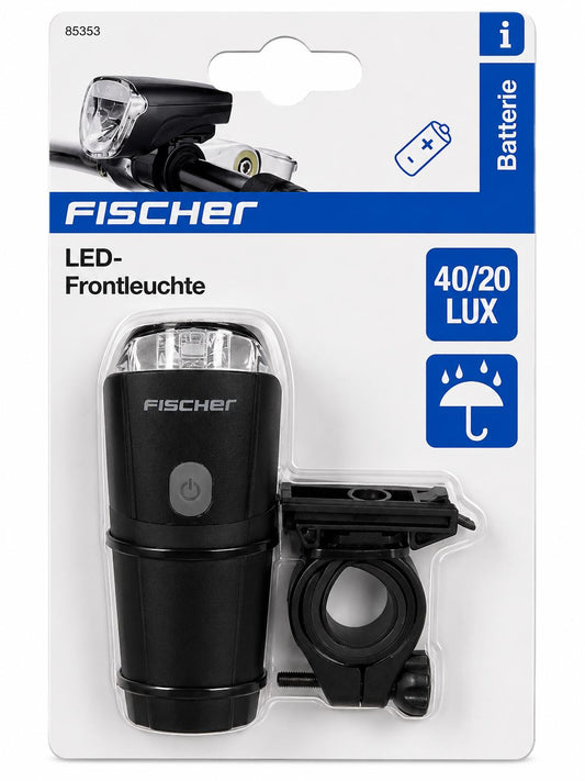 FISCHER Fahrrad-LED-Frontleuchte 40/20 Lux