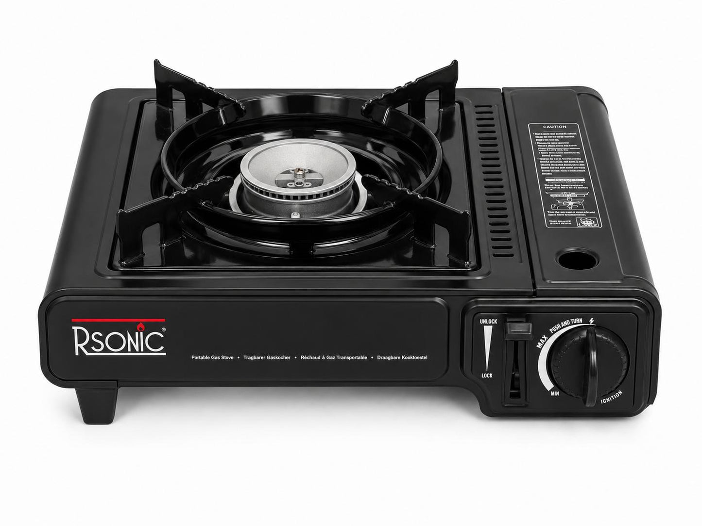 RSONIC RS2800 Tragbarer Gaskocher – Campingkocher mit Piezozündung für Outdoor & Camping
